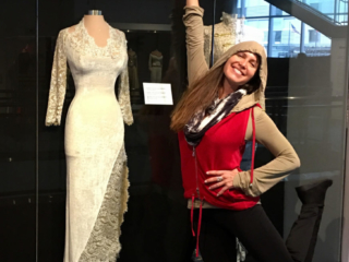 Posing with white dress